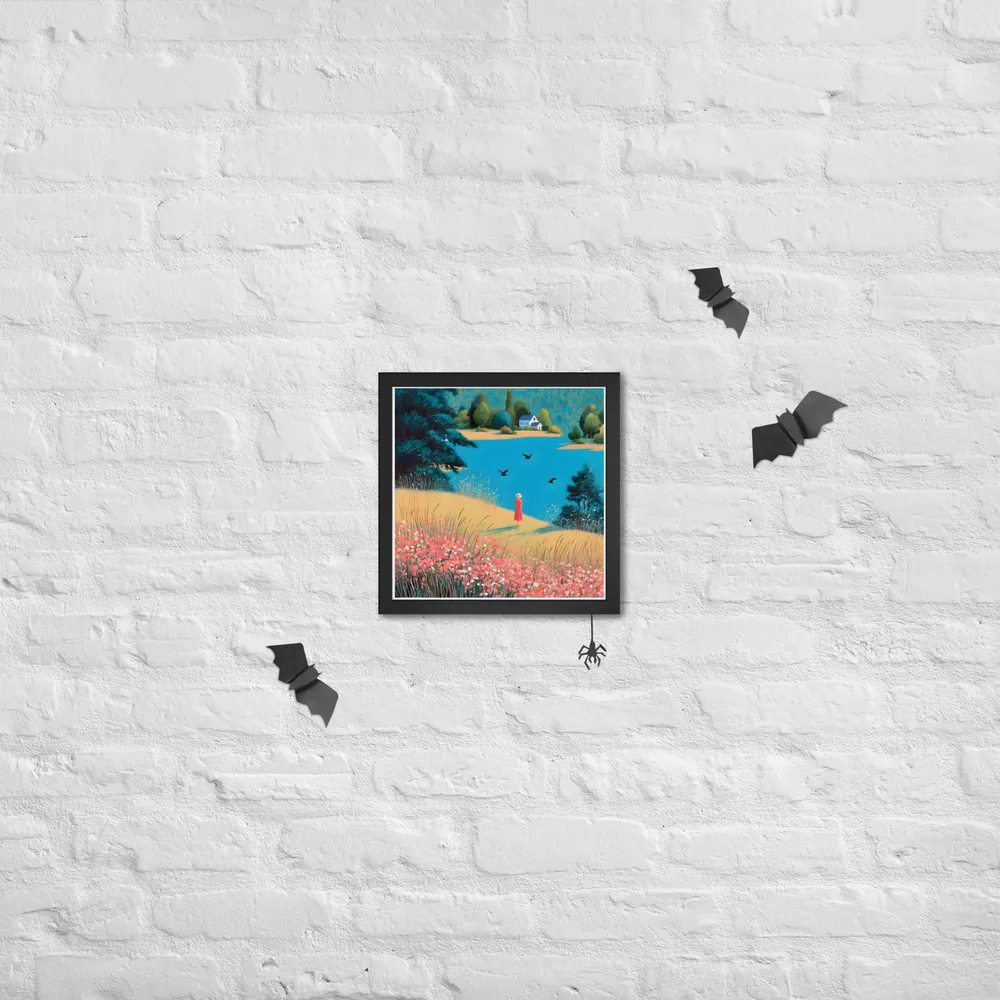 Lakeside Reverie 
 Poster with Black Frame | 12″x 12″