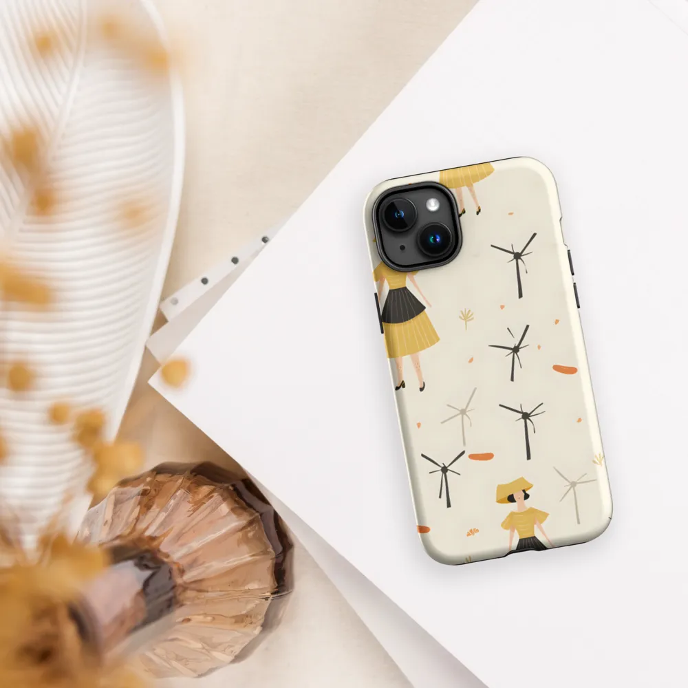 Whimsical Patterns of Nature and Femininity | Phone Case |  15 Plus | Tough Case | Matte