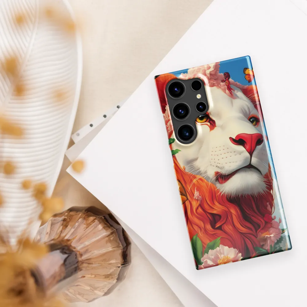 Majestic Lion Amidst Floral Splendor