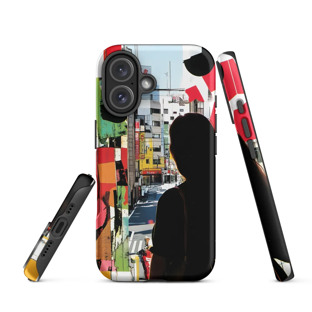 Urban Reflections: A Silhouette's Journey | Phone Case |  16 | Tough Case | Matte