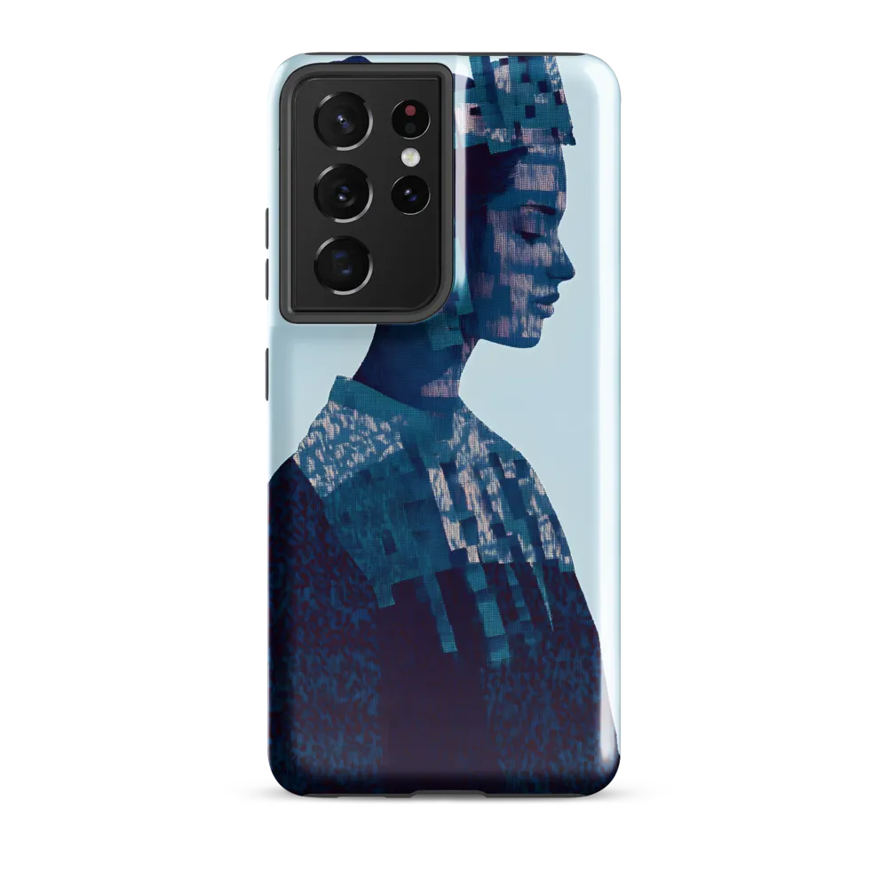 Digital Portrait in Abstract Blue