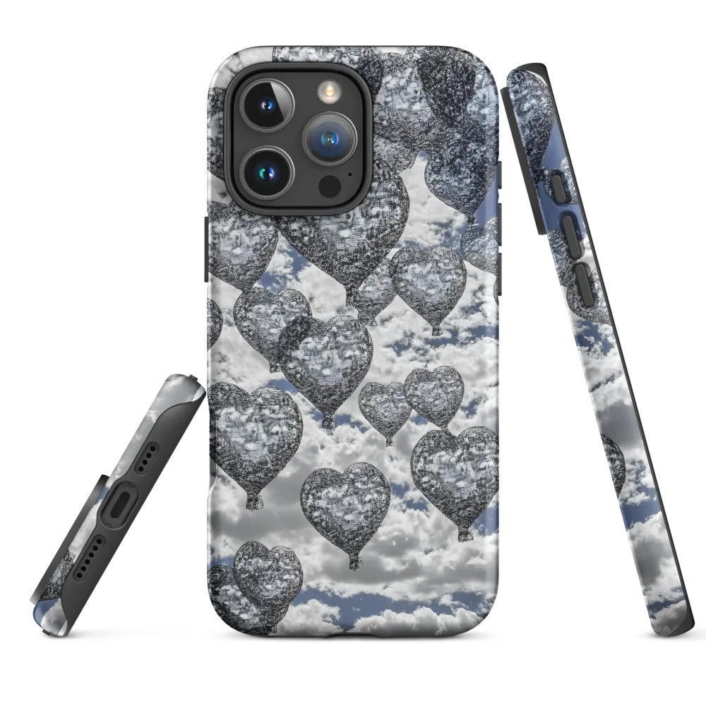Stippled Hearts Over Cloudscape