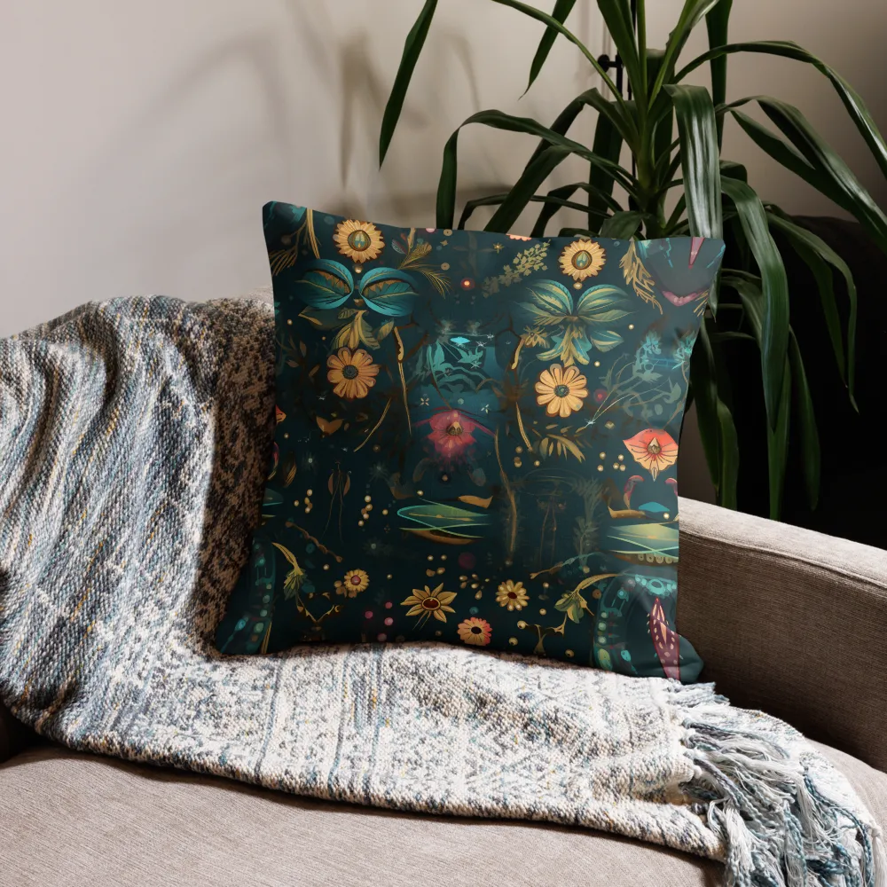 Whimsy in Flora: An Art Nouveau Journey | Pillow | 22″×22″