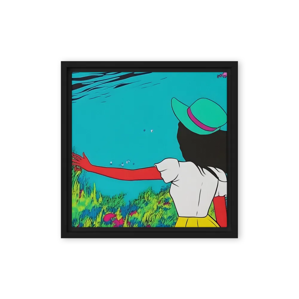 Whimsical Encounter | Canvas with Black Frame | 12″×12″