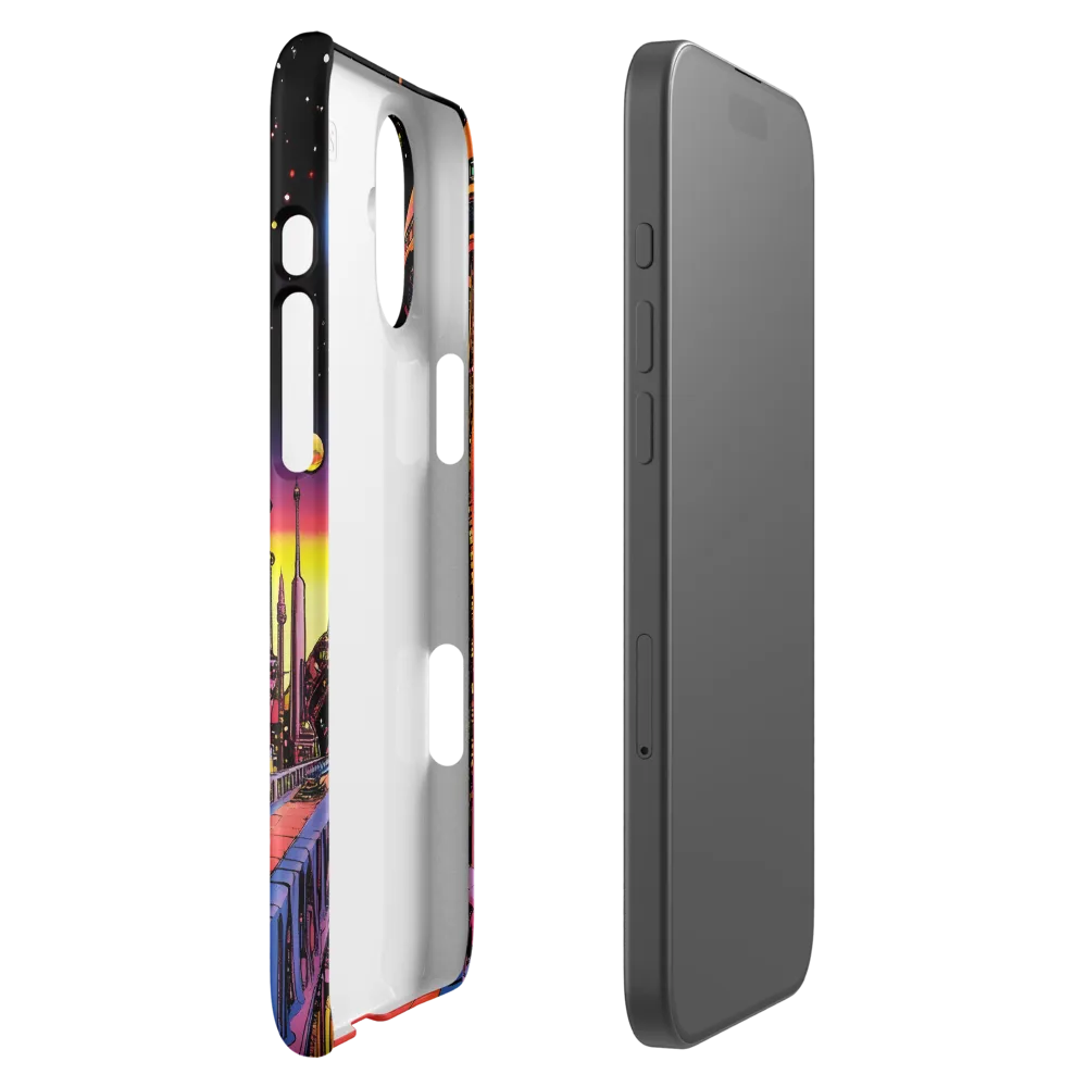 Futuristic Cosmos: A Journey Through Neon Cities | Phone Case |  16 Plus | Snap Case | Matte