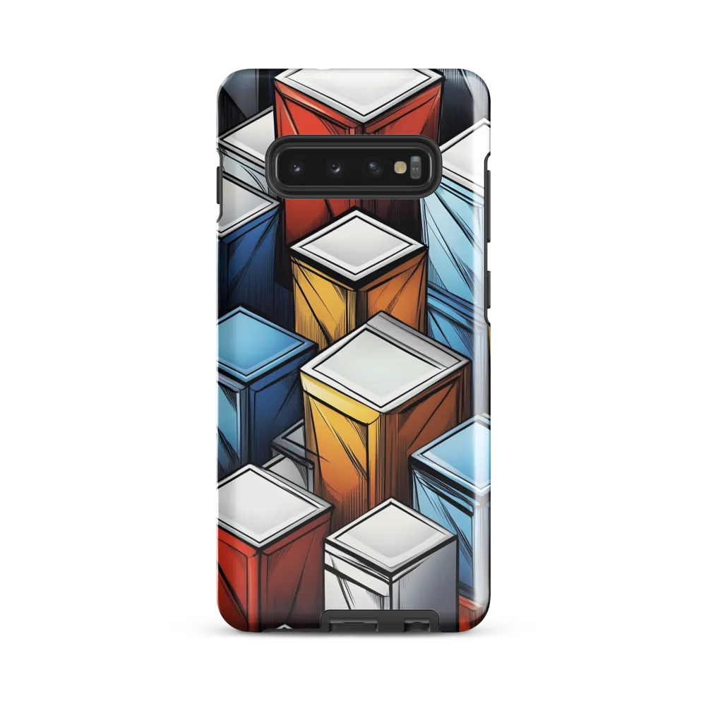 Geometry of Colorful Containers | Phone Case |  S10 Plus | Tough Case | Glossy