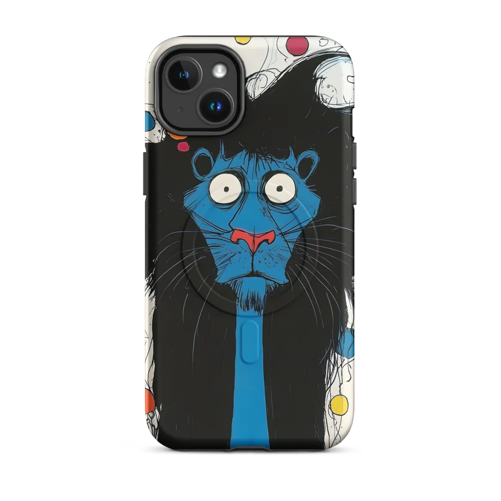Whimsical Blue Lion