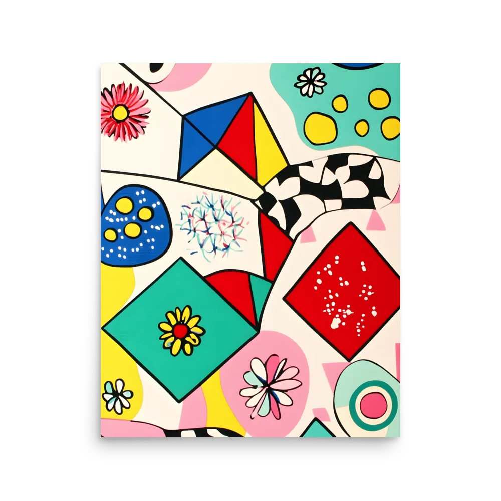 Joyful Geometry: A Playful Dance of Shapes and Colors | Poster | 16″×20″