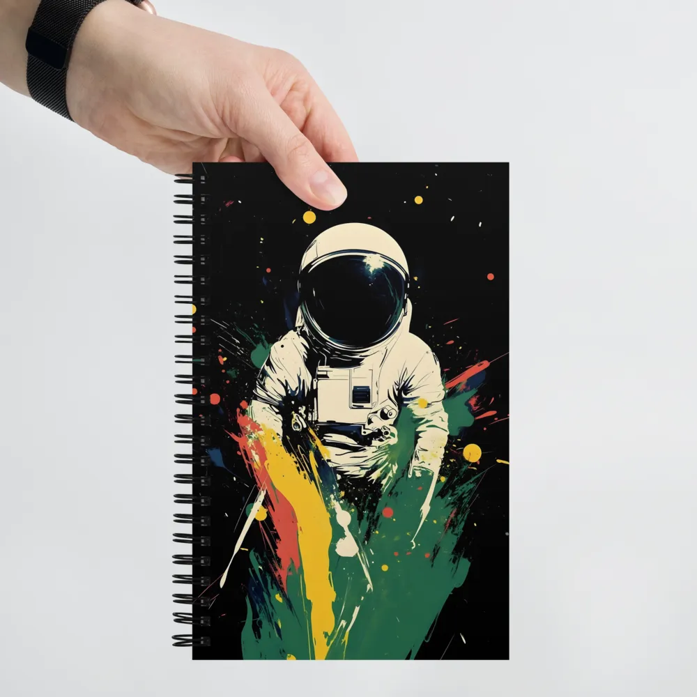 Cosmic Splash: The Astronaut's Journey | Spiral Notebook