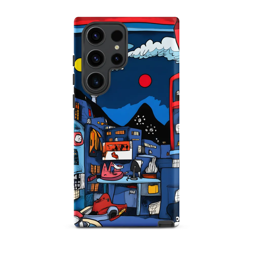 Whimsical Cityscape at Night | Phone Case |  S23 Ultra | Tough Case | Matte