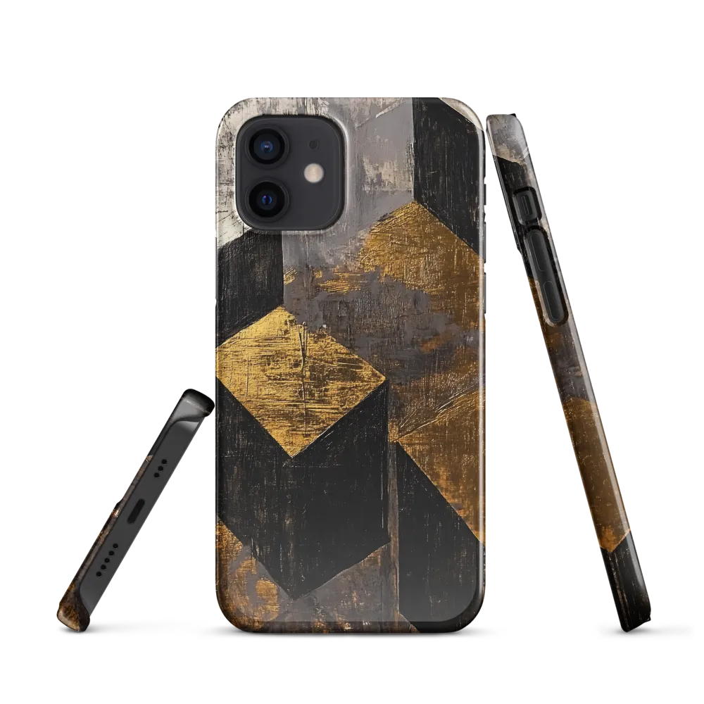 Geometric Harmony in Gold and Black | Phone Case |  12 | Snap Case | Glossy