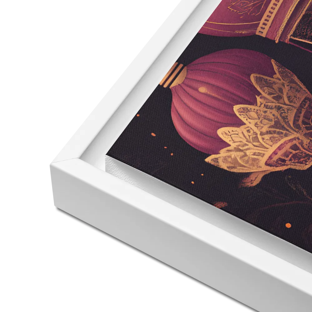 Ornate Harmony: A Digital Floral Architecture | Canvas with White Frame | 18″×24″