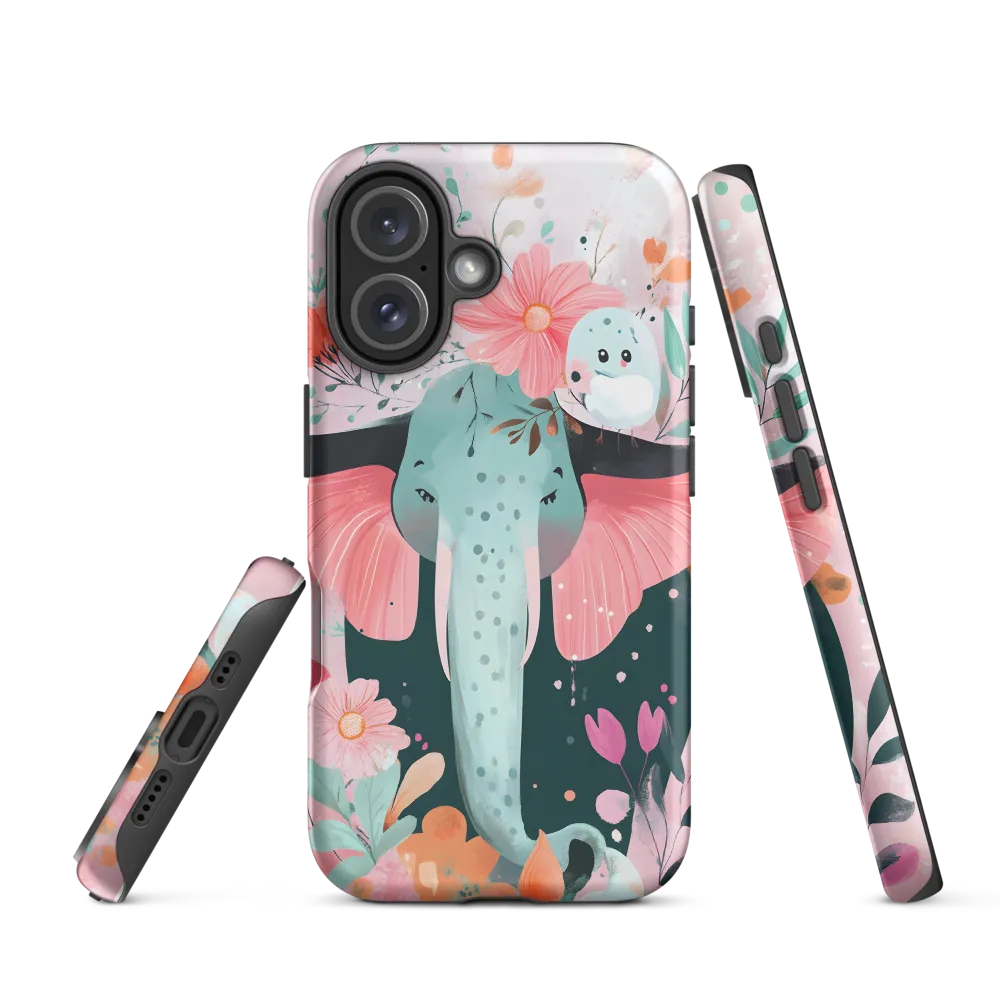 Whimsical Elephant in Bloom | Phone Case