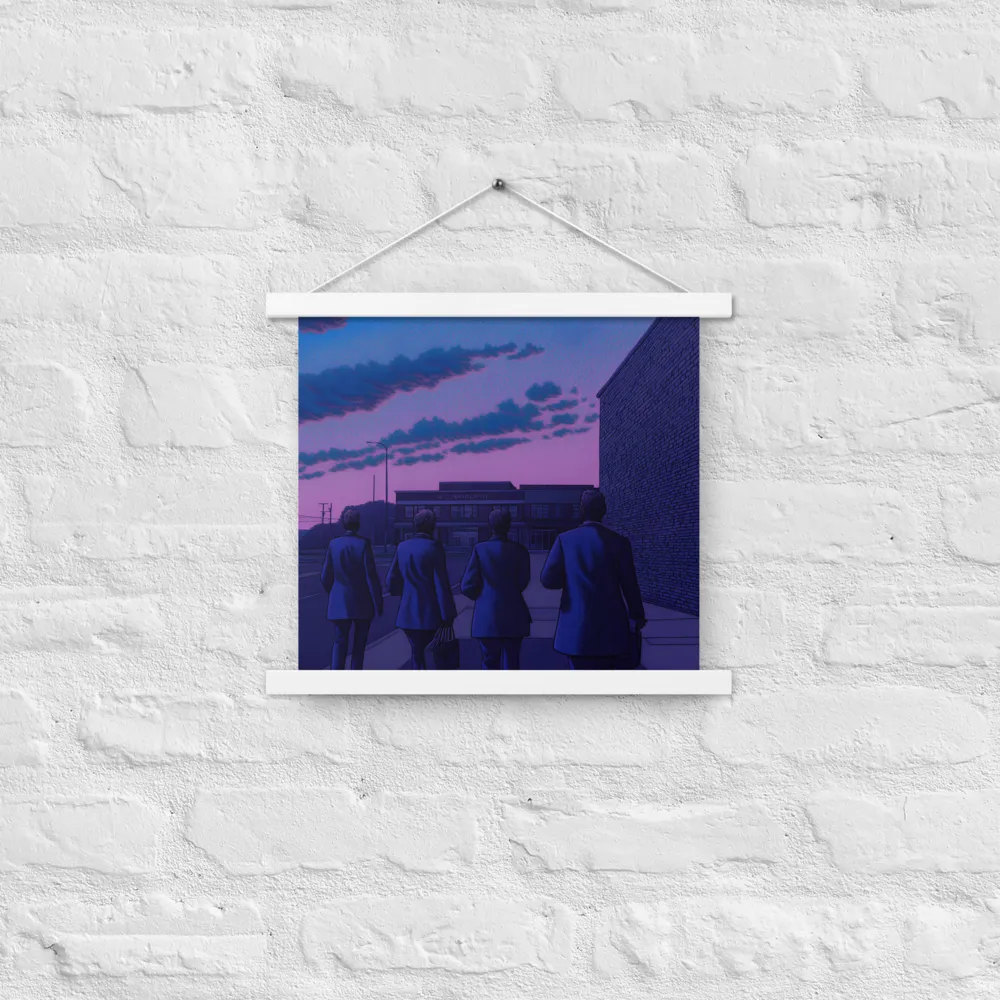 The Twilight Stroll | Poster With White Wood Hanger | 14″×14″