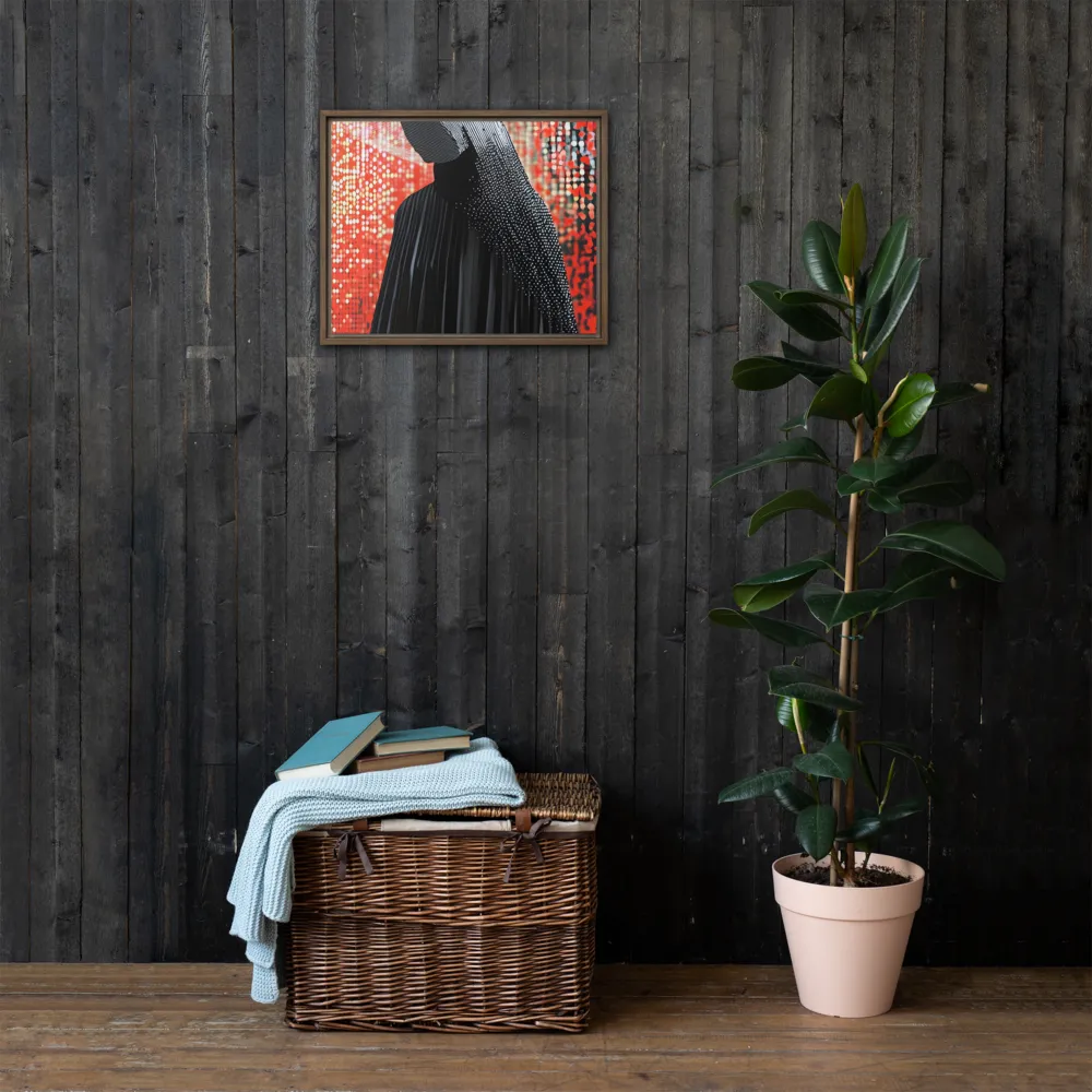Veil of Modernity | Canvas with Brown Frame | 16″×20″