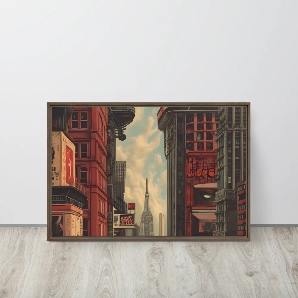 A Glimpse of Tomorrow: Urban Ambition | Canvas with Brown Frame | 20″×30″