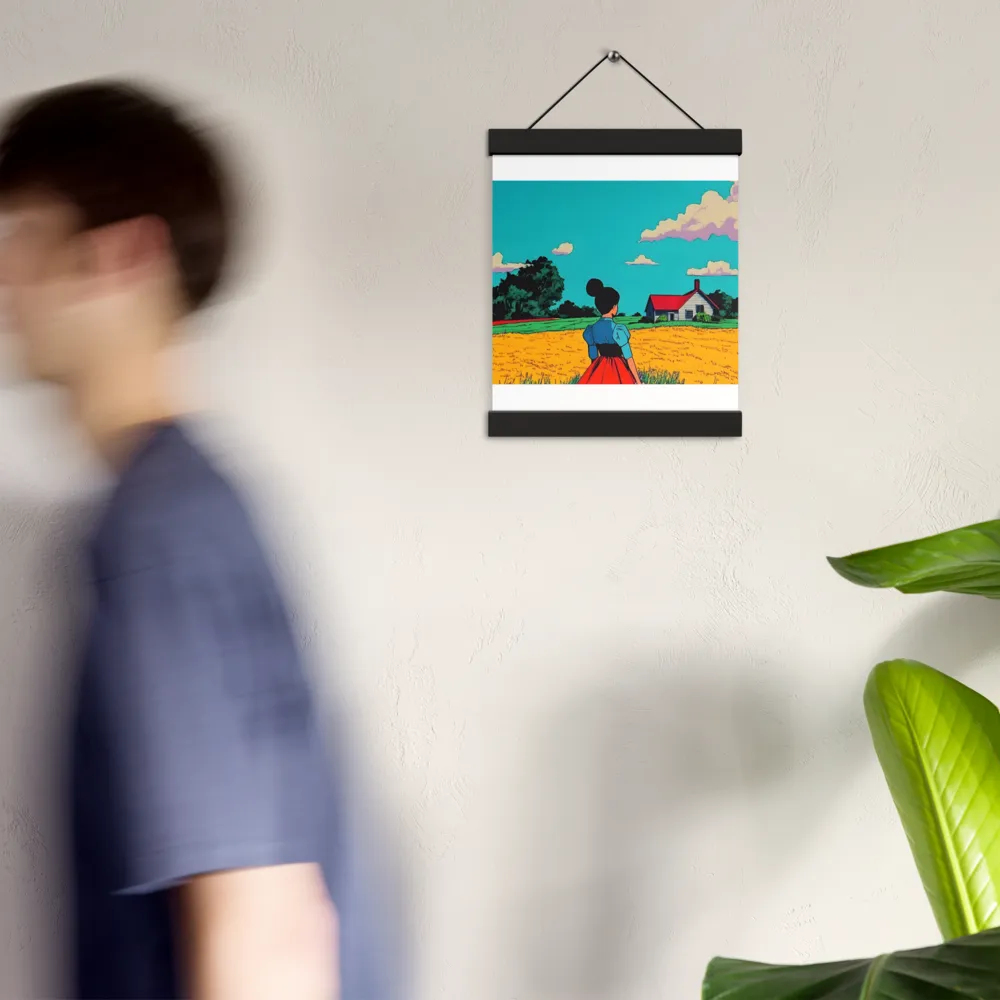 Whispers of a Sunlit Meadow | Poster With Black Wood Hanger | 8″×10″