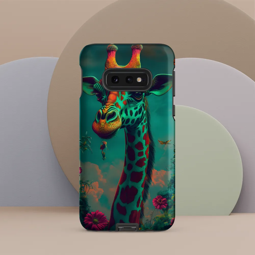 Whimsical Giraffe Among Blossoms