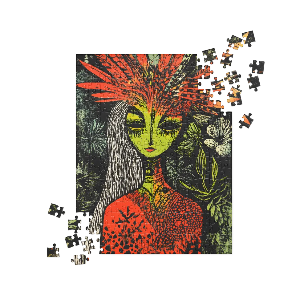 Mystical Flora: A Surreal Portrait | Jigsaw Puzzle | 252/520 pieces