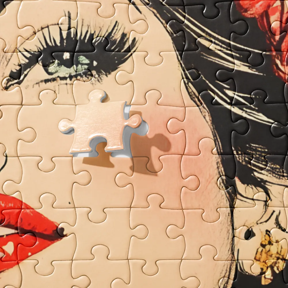 Radiance in Red: A Portrait of Elegance | Jigsaw Puzzle | 520 pieces