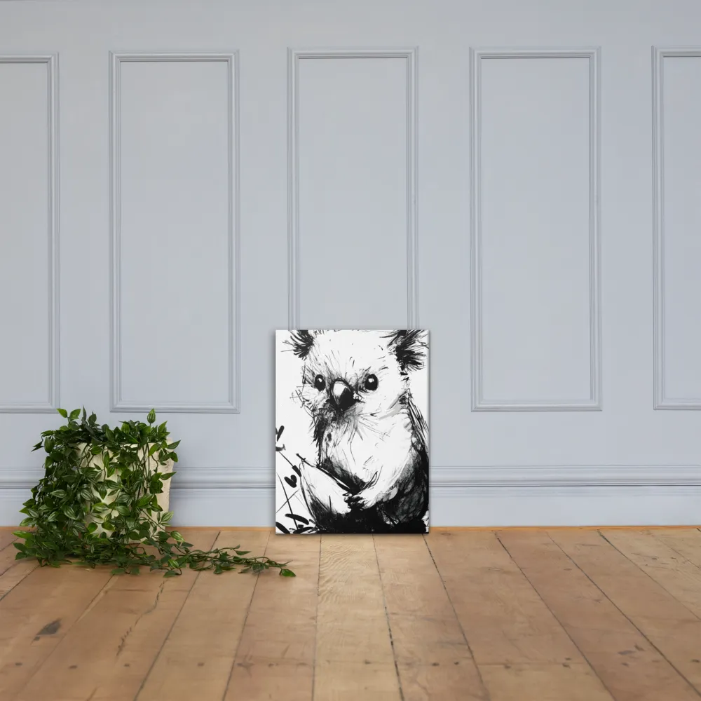 Whimsical Koala in Ink | Canvas | 18″×24″