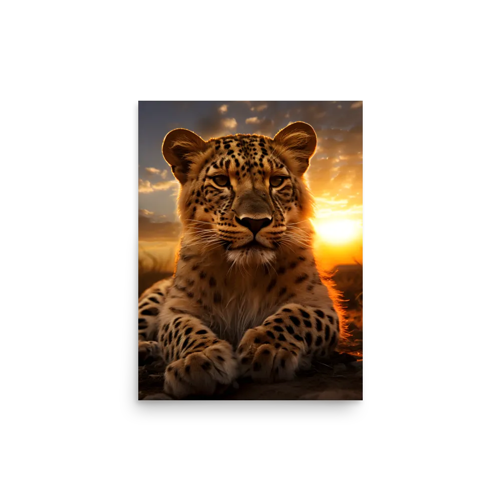 Regal Presence: The Leopard at Sunset | Poster | 12″×16″