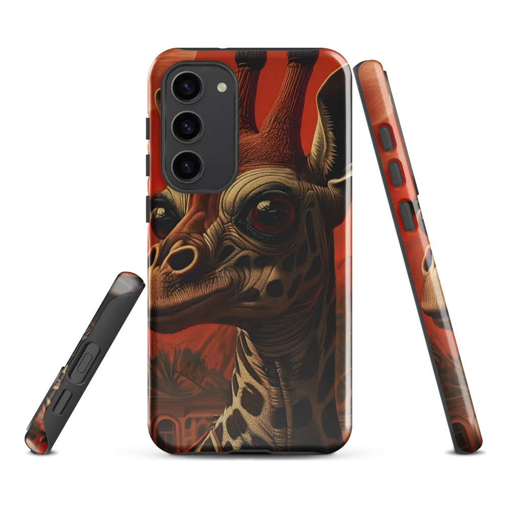 Whimsical Giraffe in an Orange Dreamscape