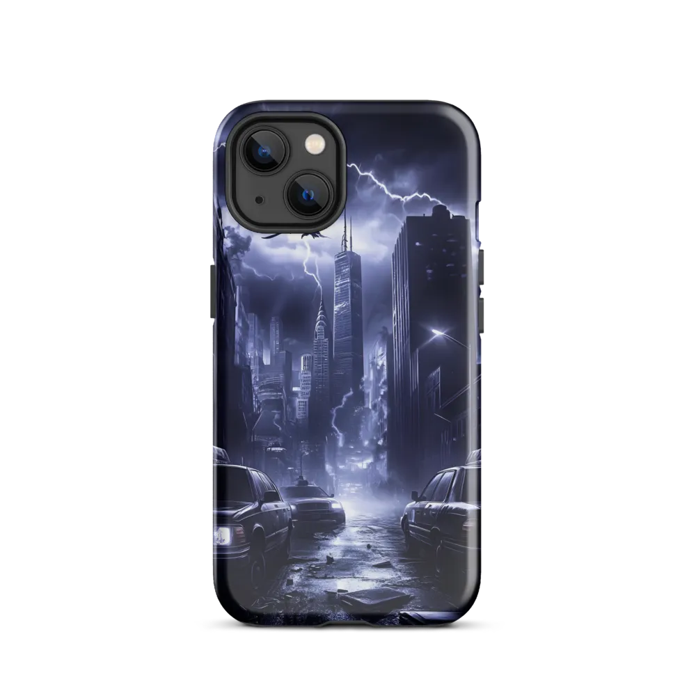 Stormy Cityscape: Shadows of the Night | Phone Case |  13 | Tough Case | Glossy