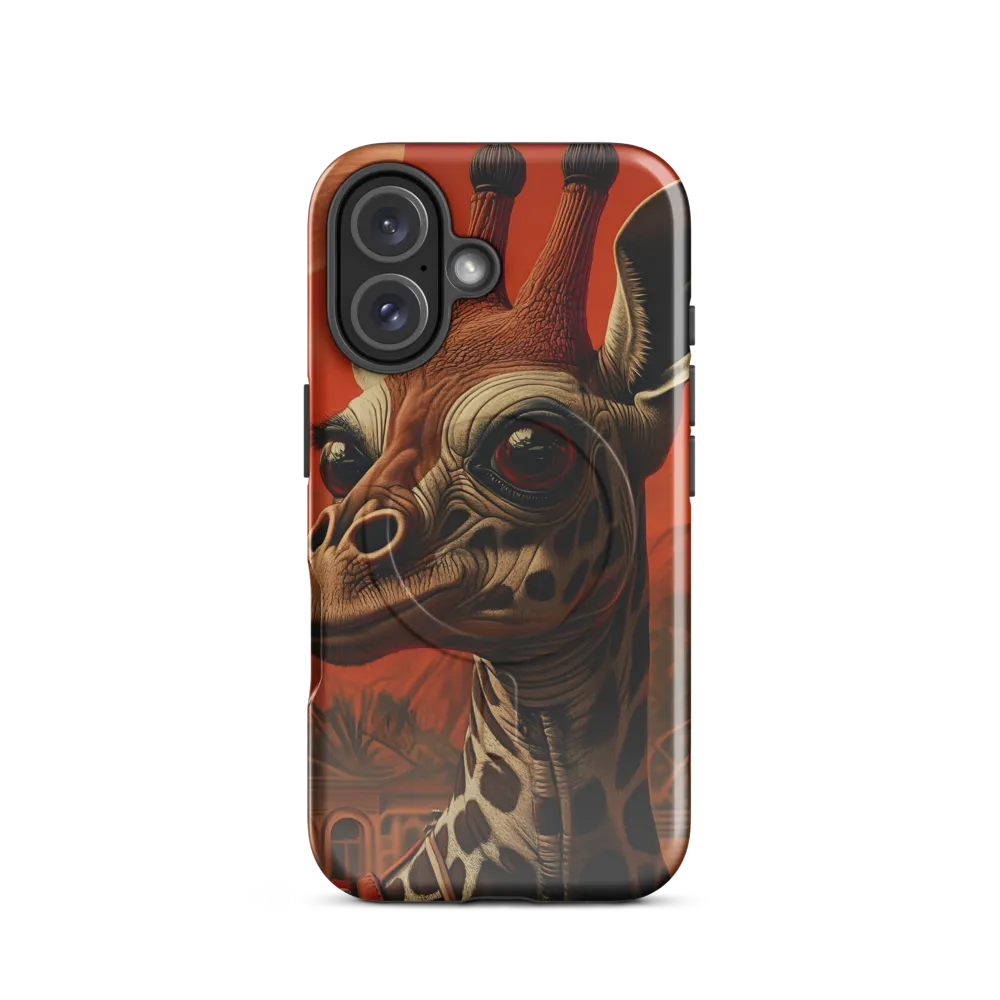 Whimsical Giraffe in an Orange Dreamscape