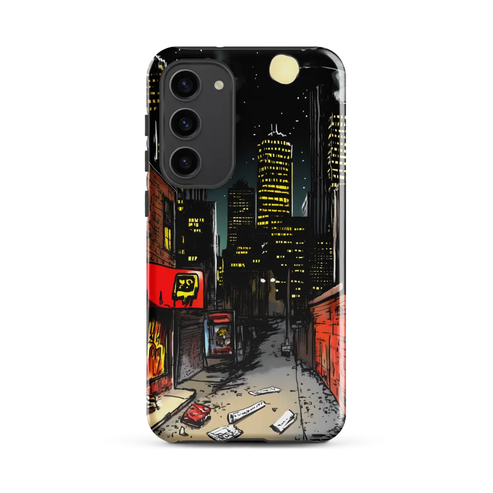 Nocturnal Cityscape: The Hidden Alley | Phone Case |  S23 Plus | Tough Case | Glossy