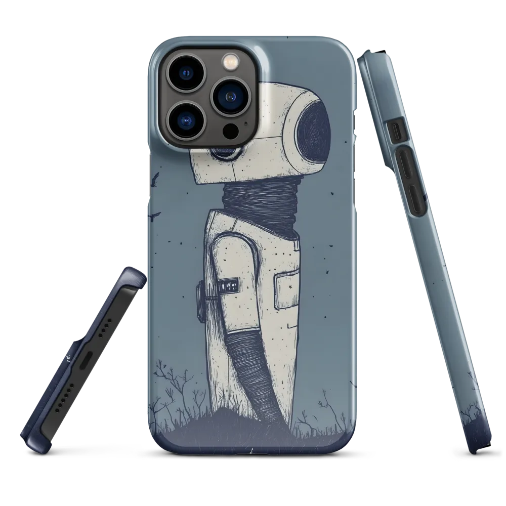 Contemplative Robot in a Barren Landscape | Phone Case |  13 Pro Max | Snap Case | Glossy