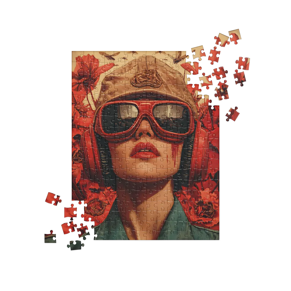 Defiant Portrait in a Floral Realm | Jigsaw Puzzle | 252 pieces