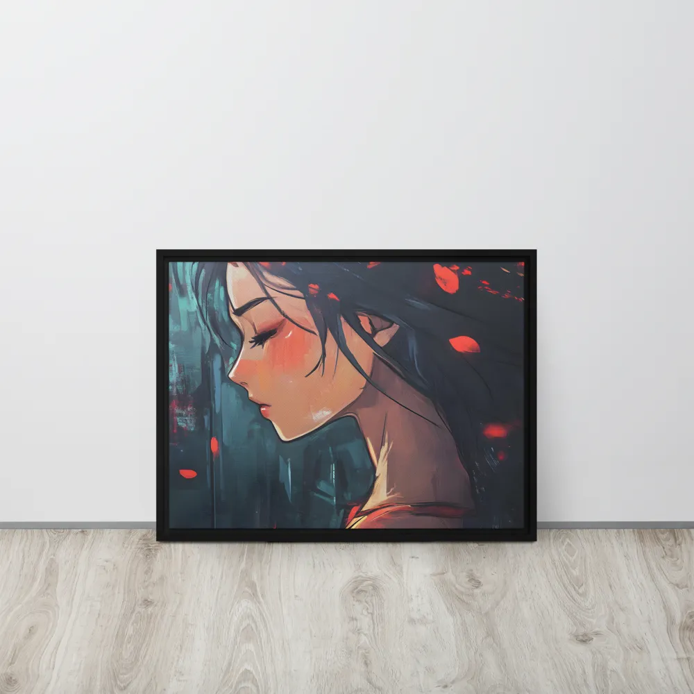 Whispers of Melancholy | Canvas with Black Frame | 18″×24″