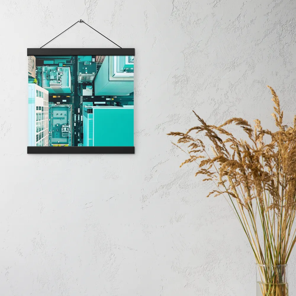 Urban Geometry: Aerial Perspective | Poster With Black Wood Hanger | 12″×12″