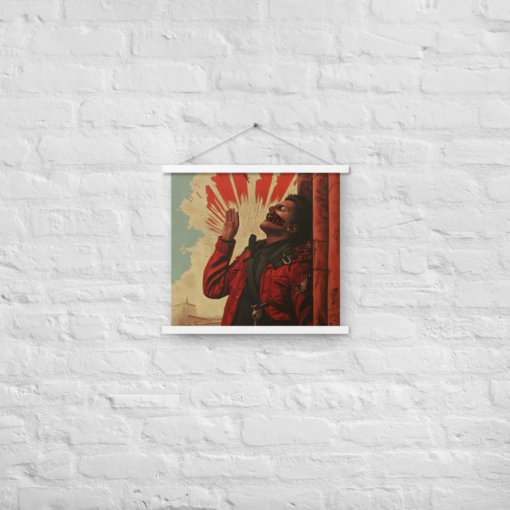 Defiant Echoes of Ruin | Poster With White Wood Hanger | 18″×18″