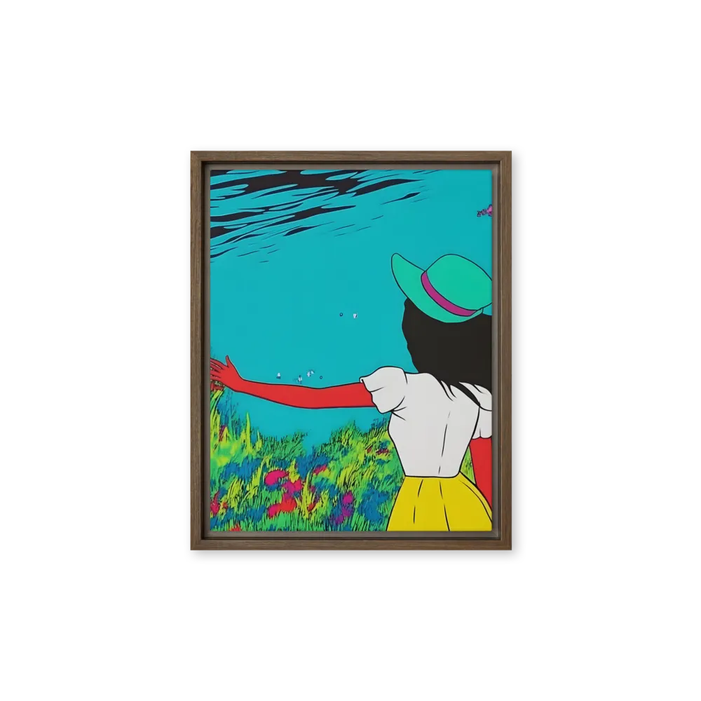 Whimsical Encounter | Canvas with Brown Frame | 11″×14″