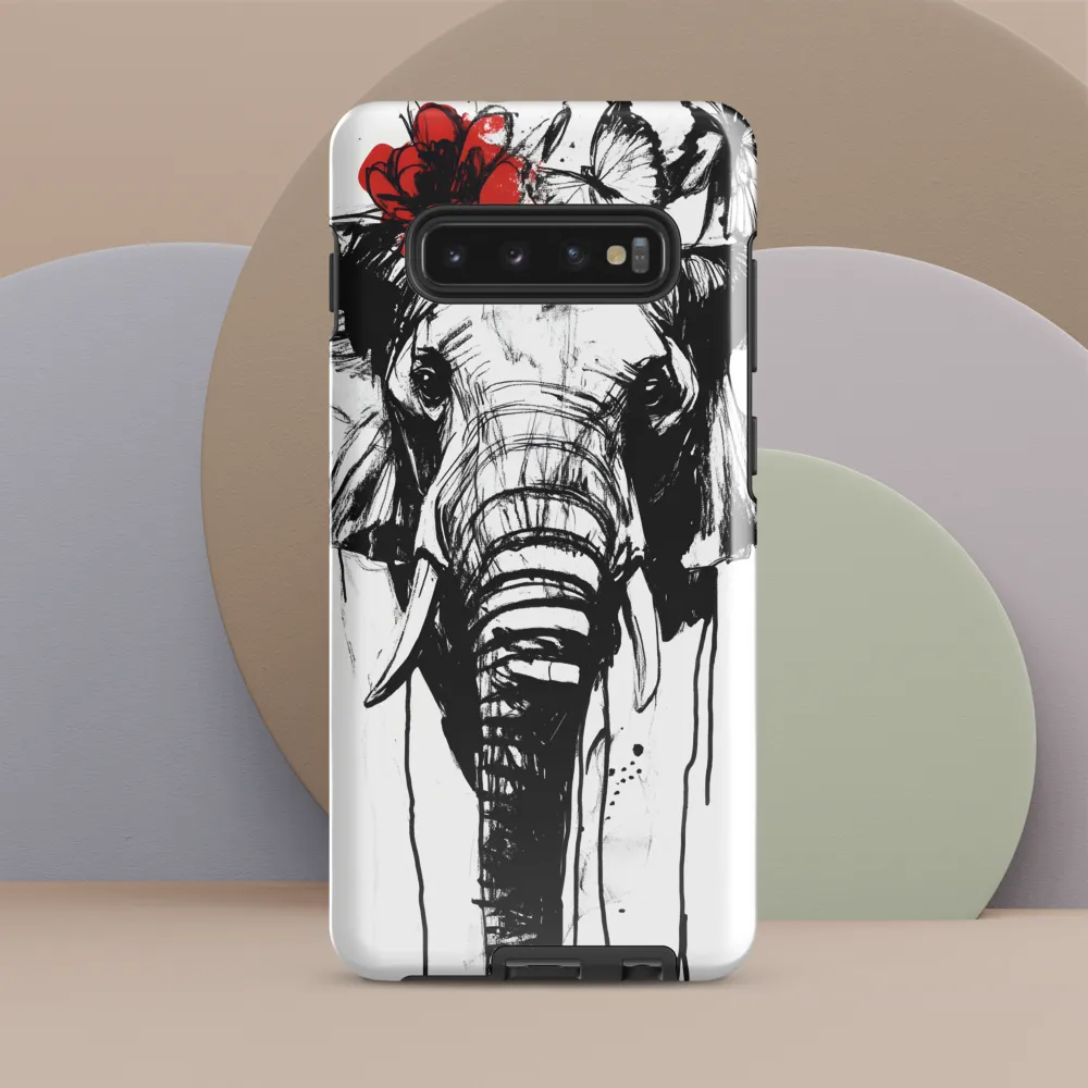 Whimsical Elegance: The Elephant's Adornments | Phone Case |  S10 Plus | Tough Case | Glossy