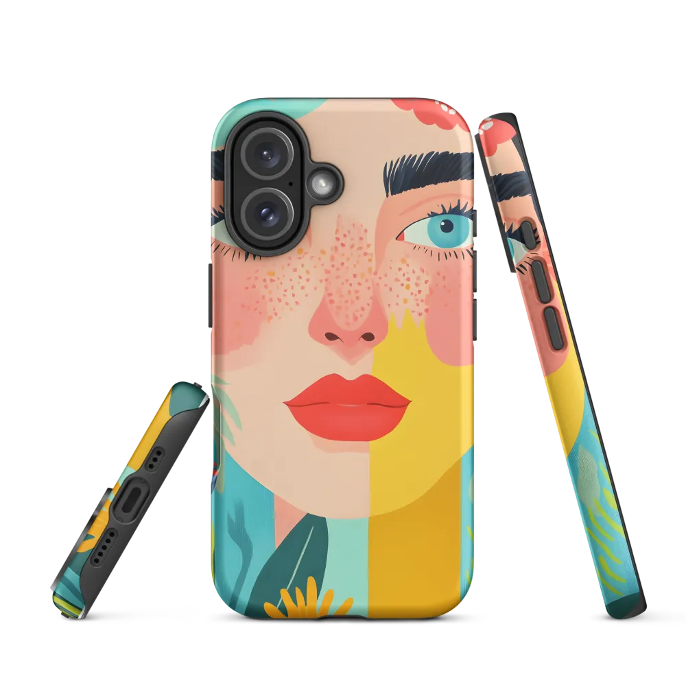 Floral Serenity: A Modern Portrait | Phone Case