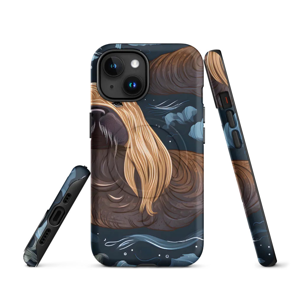 Whimsical Walruses in Deep Blue