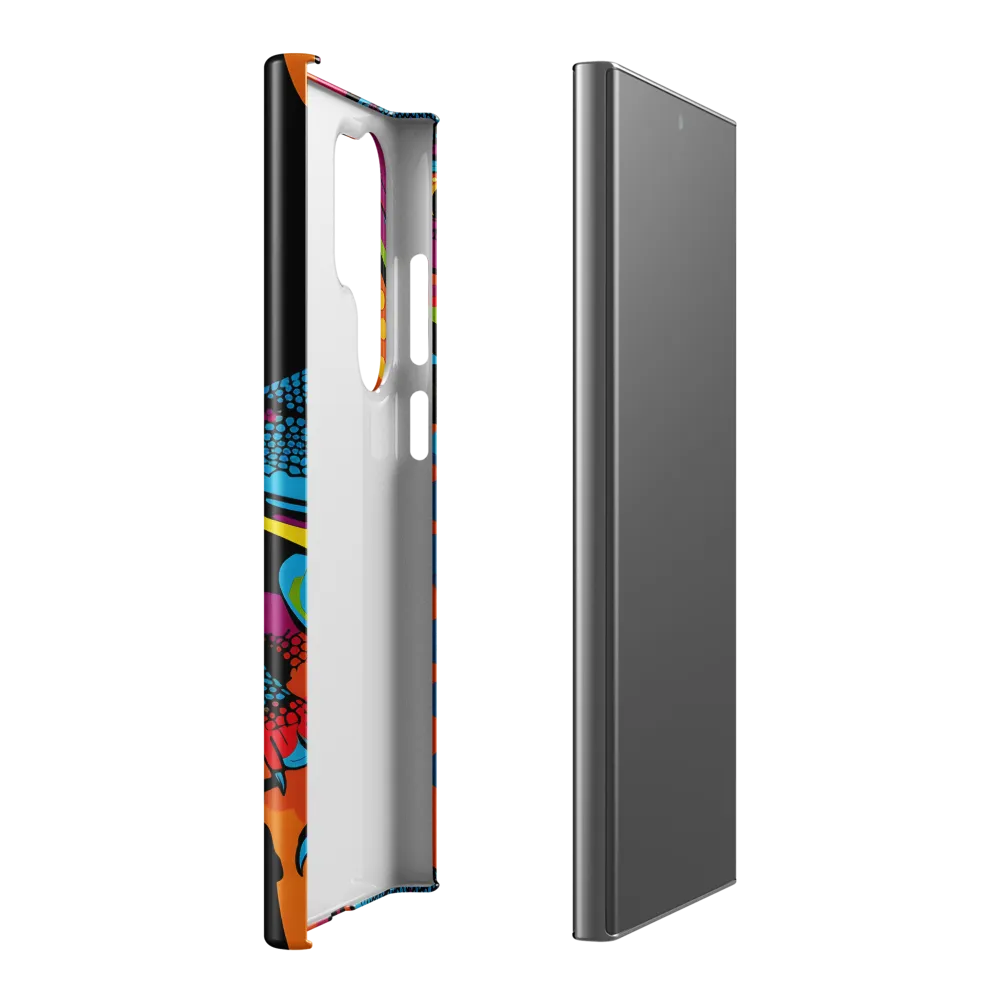 Colorful Encounters: The Playful Geckos | Phone Case |  S23 Ultra | Snap Case | Glossy