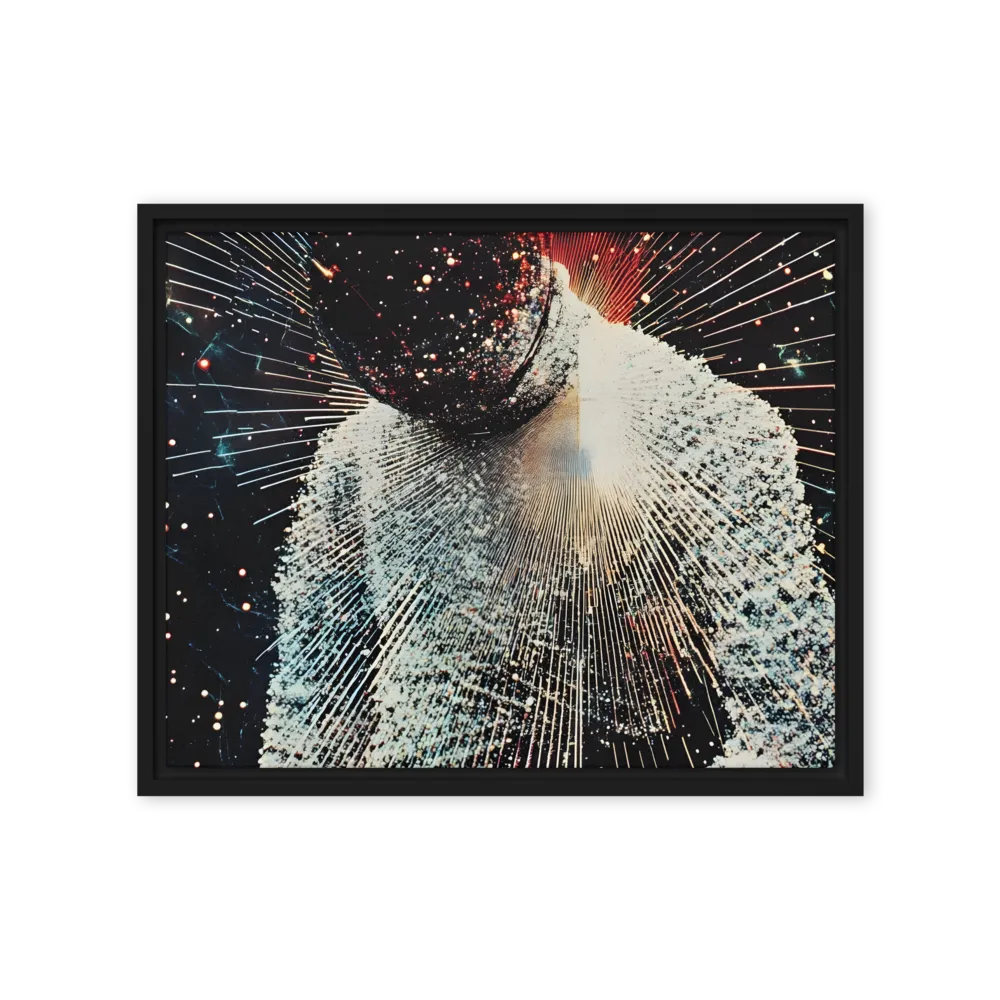 Ethereal Astronaut: A Journey Through the Cosmos | Canvas with Black Frame | 16″×20″
