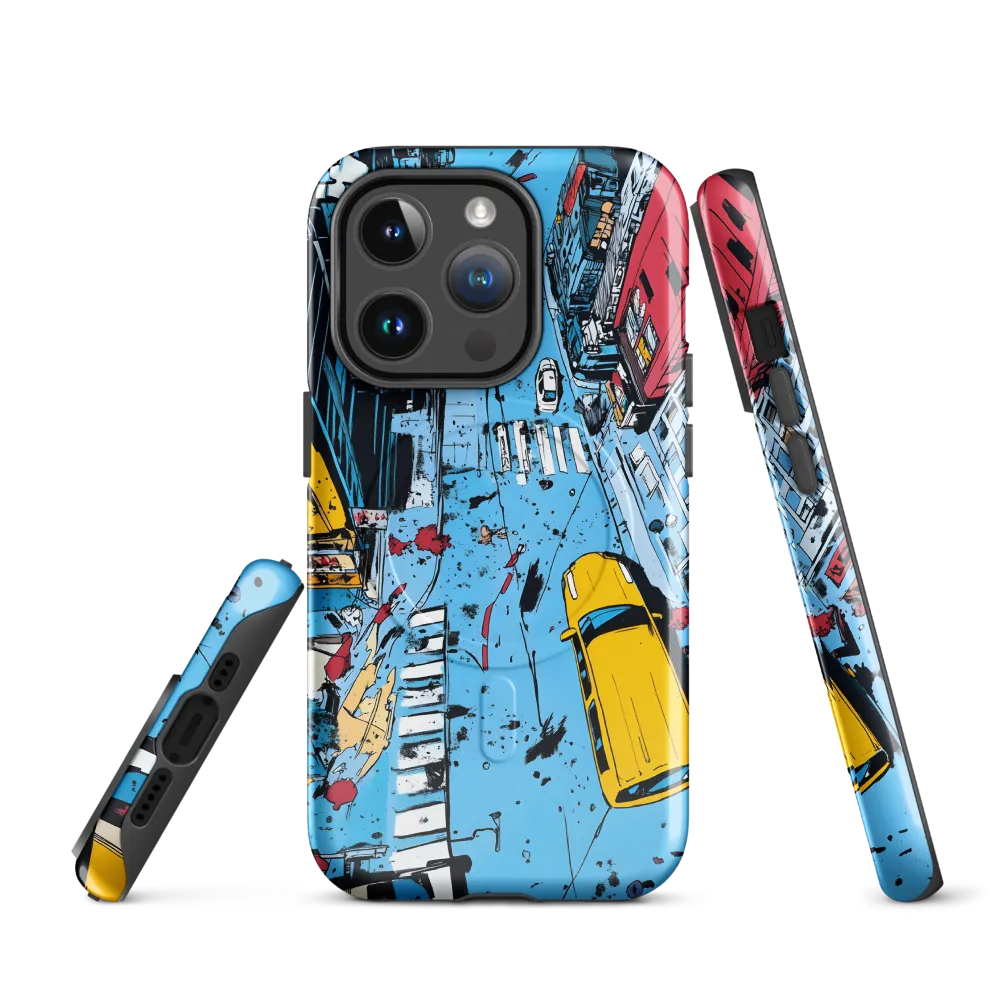 Urban Chaos: Aerial View of City Life | Phone Case |  14 Pro | MagSafe® Tough Case | Glossy
