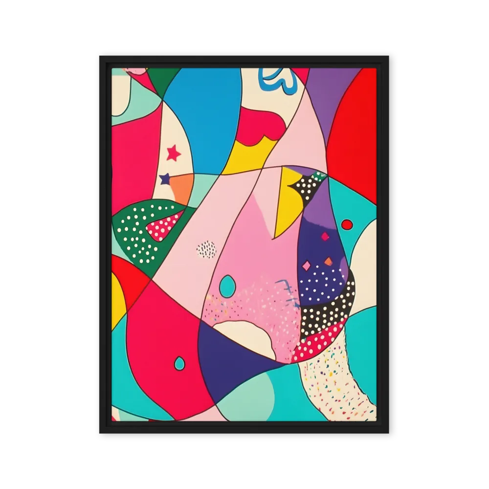 Playful Geometry in Color | Canvas with Black Frame | 24″×32″