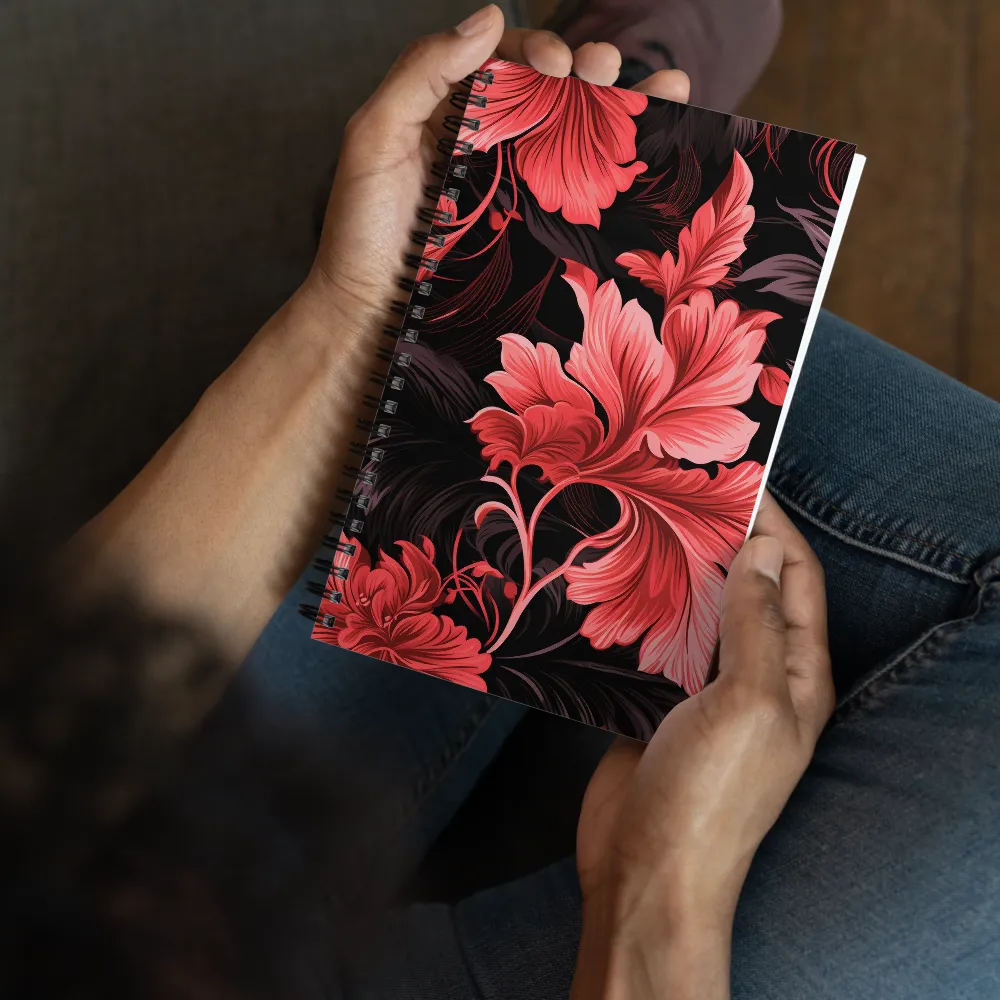 Tropical Elegance in Red | Spiral Notebook