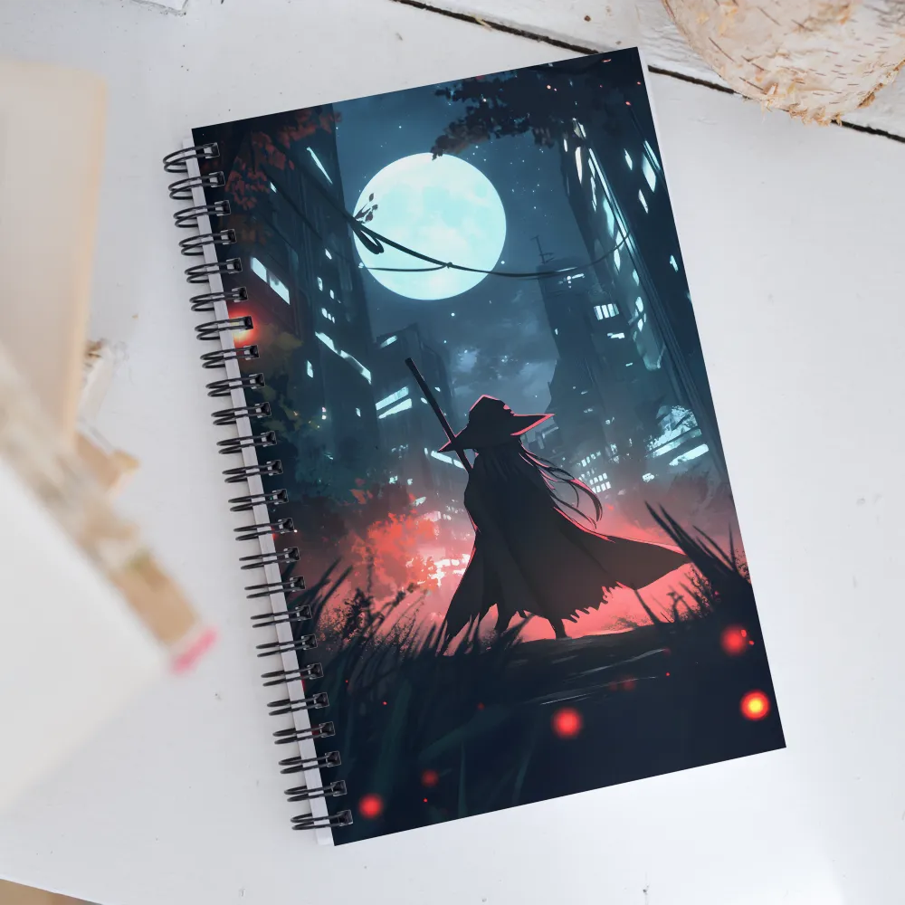 The Enigmatic Witch of the Night City | Spiral Notebook