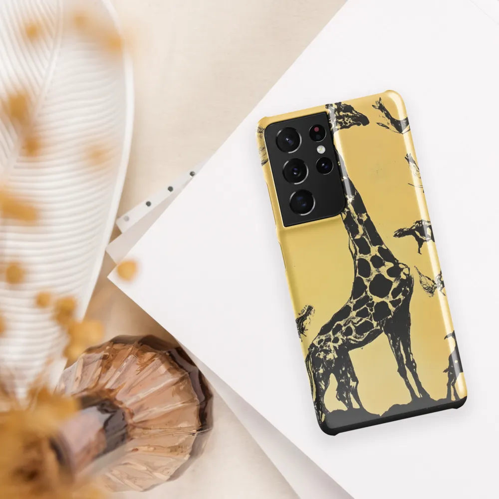 Whimsical Harmony of Giraffe and Birds