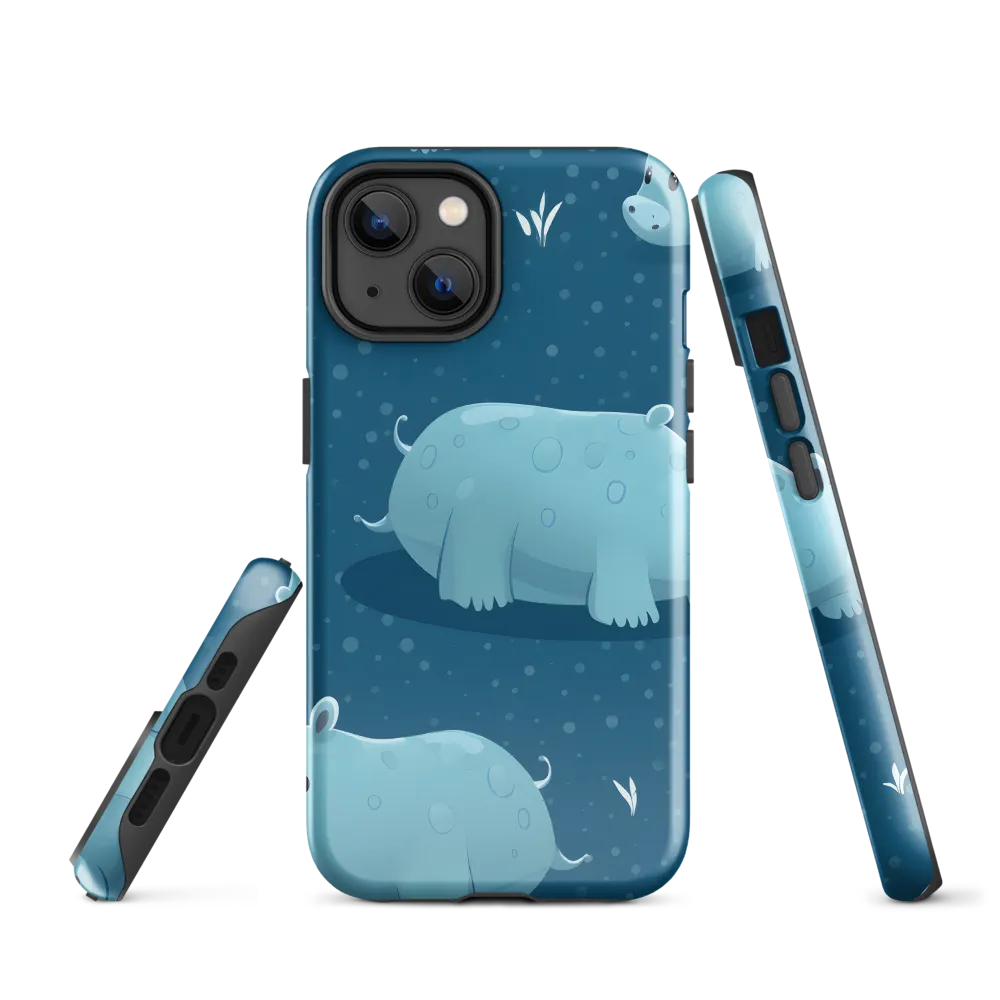 Whimsical Hippo Play | Phone Case |  14 | Tough Case | Glossy