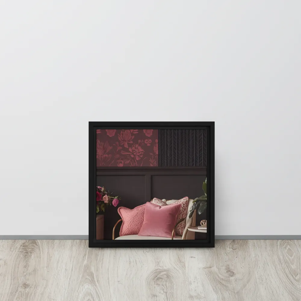 Elegance in Contrast: A Modern Interior Design | Canvas with Black Frame | 12″×12″