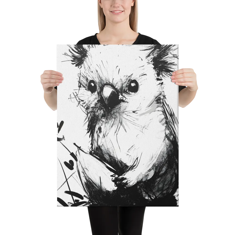 Whimsical Koala in Ink | Canvas | 18″×24″
