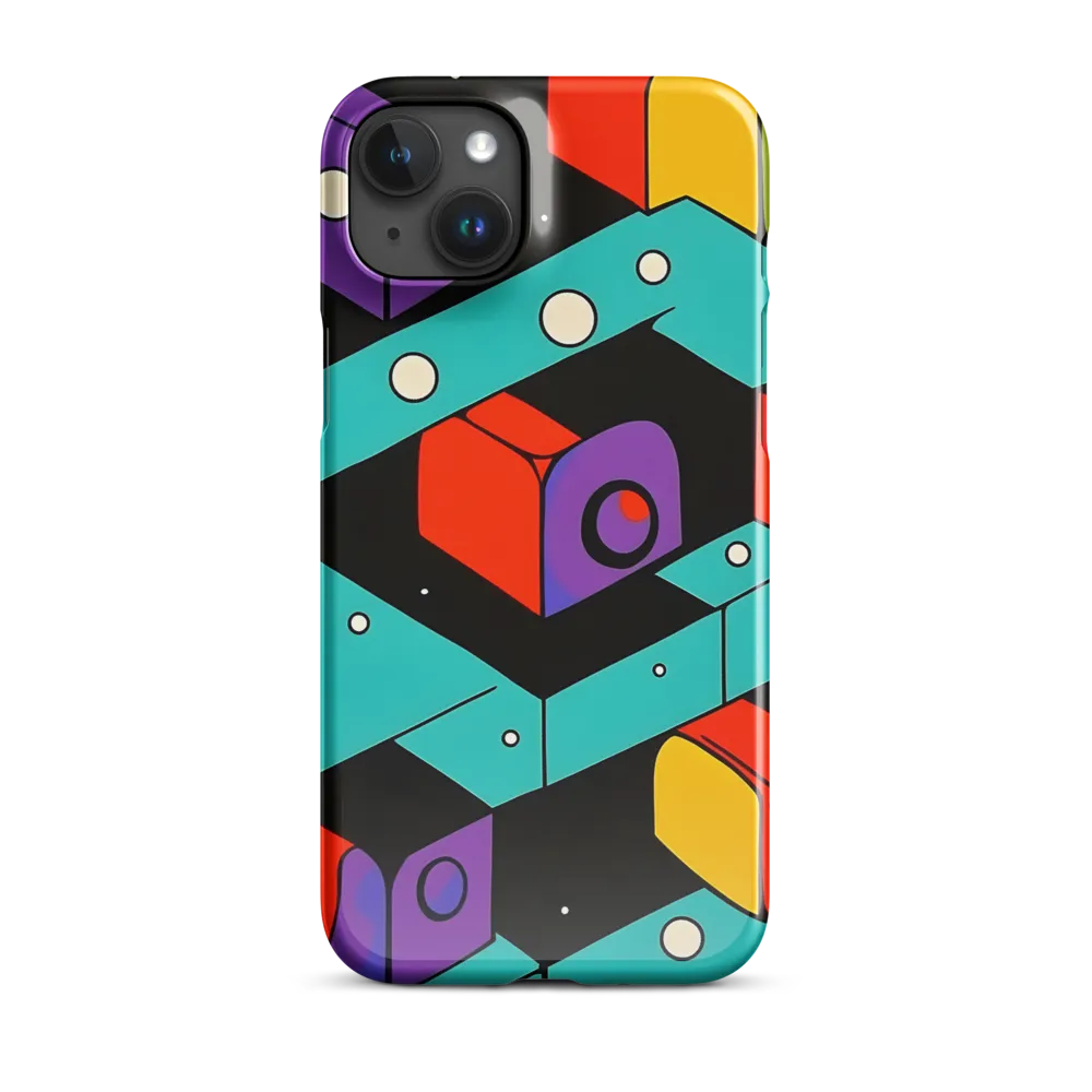 Vibrant Geometric Harmony | Phone Case |  15 Plus | Snap Case | Glossy